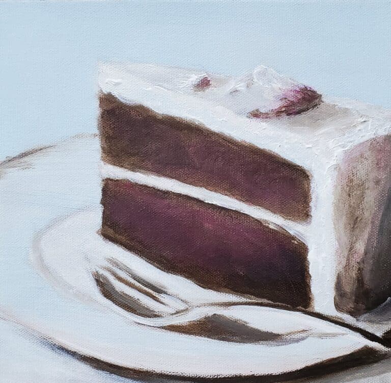 Painting of a piece of cake